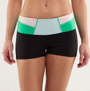 lululemon athletica Black and Green Athletic Shorts